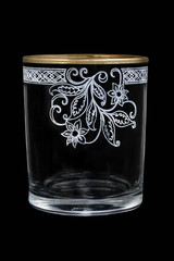 Beautiful transparent glass on a black background.