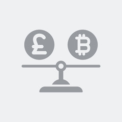 Scales and currency value difference bitcoin sterling