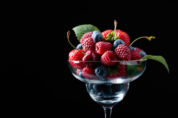 Berries closeup colorful assorted mix.