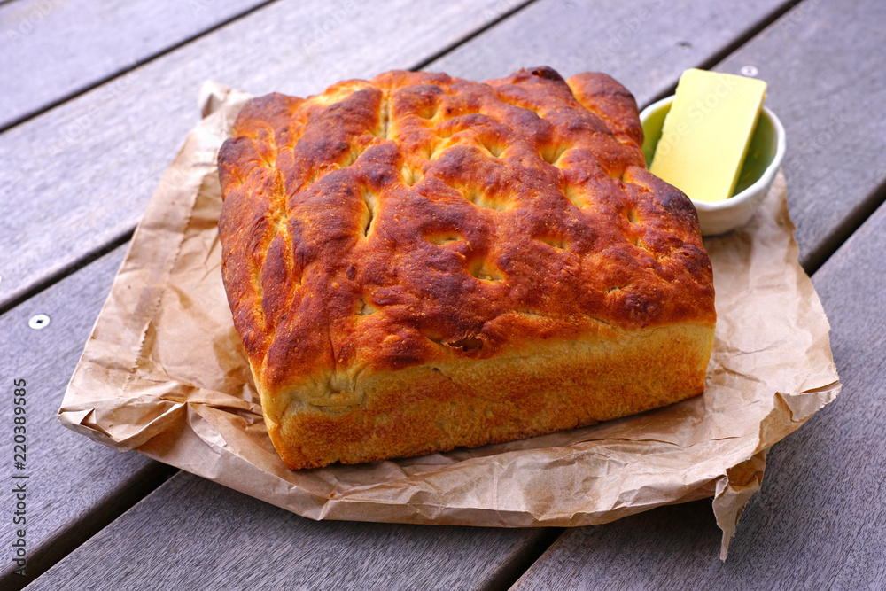 Wall mural Fresh sourdough potato Maori bread (rewena), a New Zealand specialty