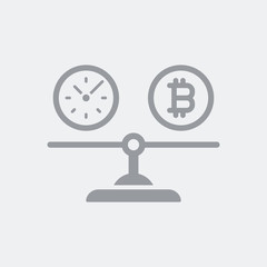 Comparison between time and bitcoin
