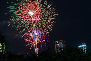 Fireworks January 1 New Year celebration