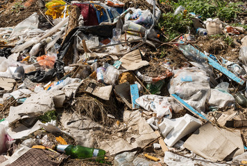 pile of rubbish on the street