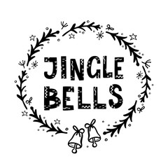 Jingle Bells greeting card. with hand lettering