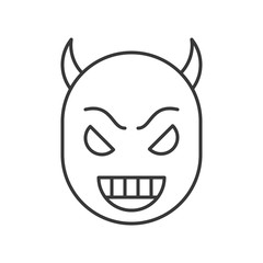 smile devil face, halloween character editable stroke