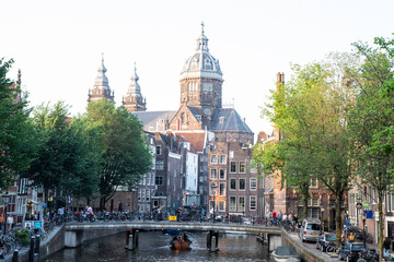 Fototapeta premium Amsterdam, The Netherlands, may 2018, city center