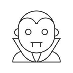 count dracula character, halloween icon editable stroke