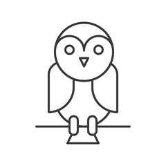cute barn owl, halloween related icon editable stroke