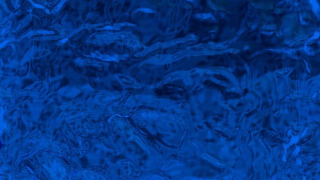 Animated top view of a lot of realistic blue kerosene or paraffin pouring and splashing quickly filling up whole container against green background.