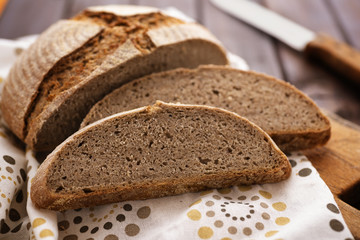 Slices of sourdough rye bread
