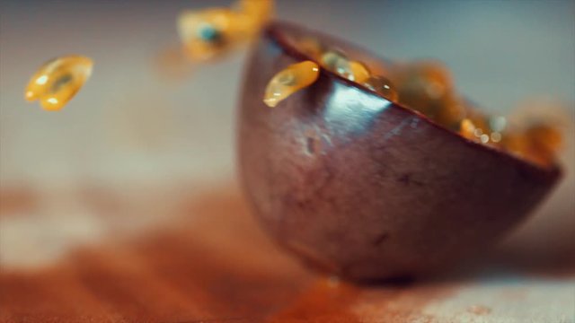 Passion Fruit twisted in a Slow Motion shoot