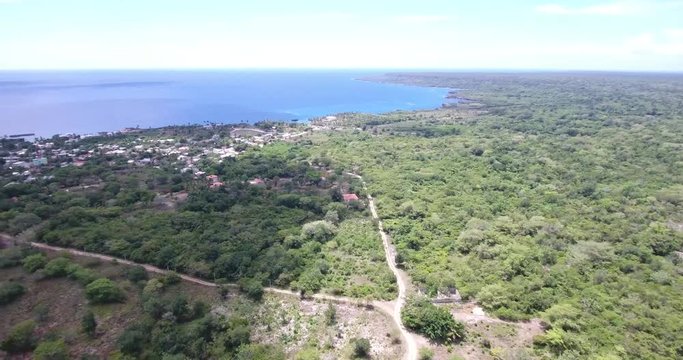 Aerial view of Boca de Yuman on a summer day
