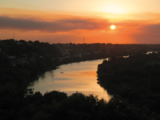 Sunset on the river in São Mateus Brazil