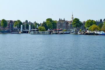 Fototapeta na wymiar Point of View on Amsterdam, Holland July 2018