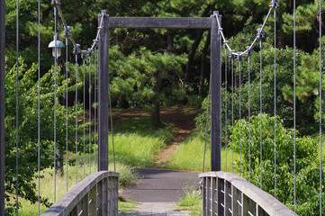 葛西臨海公園内の小さな吊り橋