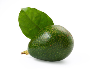Fresh avocados isolated on white background.