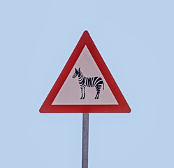 Obraz premium Zebra Warning Sign