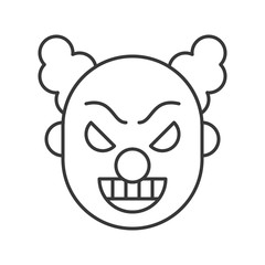 scary clown or joker, halloween character icon editable stroke
