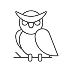 owl, halloween character editable stroke