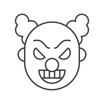 scary clown or joker, halloween character icon editable stroke