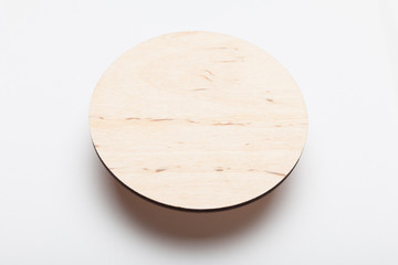 Round beer coaster blank for design, empty pad, plate.
