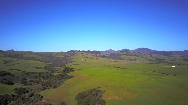 Aerial footage of the Piedra's Blancas State Marine Reserve in San Simeon California USA
