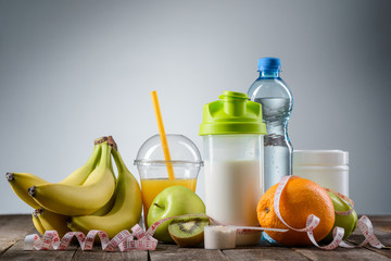 Healthy nutrition in the foreground