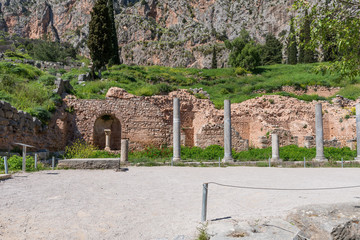 At Deplhi archeological site in Greece