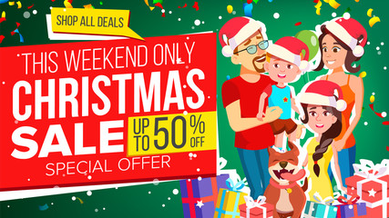 Christmas Sale Banner Vector. Special Offer. Holidays Announcement. Illustration