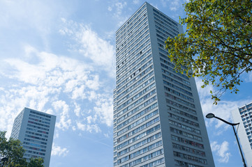Obraz na płótnie Canvas Skyscraper with greenery around
