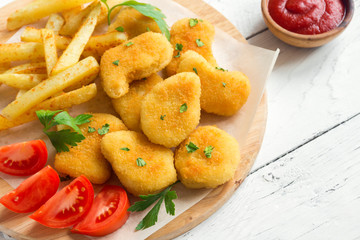 Chicken nuggets and french fries