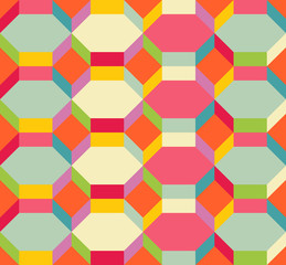 Abstract seamless background with multicolored geometric pattern	