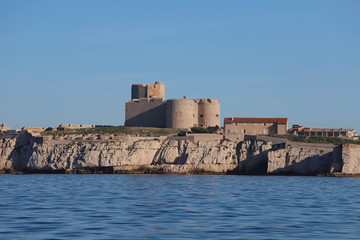 Castle If against Mediterranean coast of Marseille, Provence, France