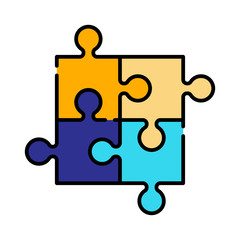 Obraz premium Jigsaw LineColor illustration