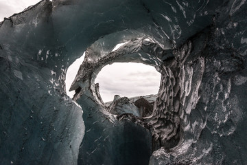 Sv&iacute;nafellsj&ouml;kull outlet glacier of Vatnaj&ouml;kull in south east iceland, Svinafellsj&ouml;kull, view during glacier tour