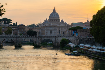 Fototapeta premium Rome, Italy showing ancient rome at day and night from colloseum to vatican