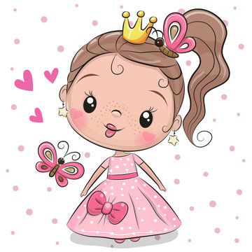 Cute Princess on a white background