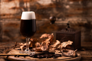 Glass of irish coffee on a table