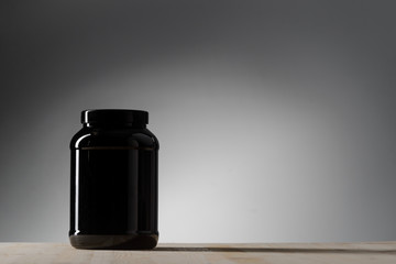 Black can with protein