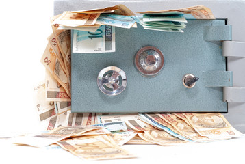 Safe with money