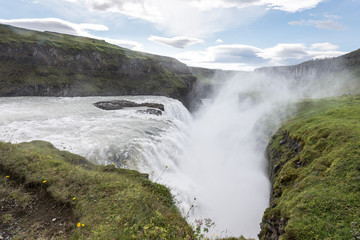 Fototapeta na wymiar Gullfoss, Golden Falls, iceland, waterfall, in the Hvítá river canyon, south-west Iceland.