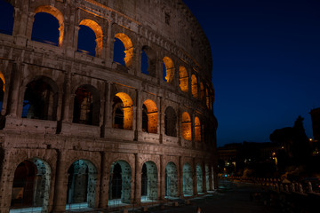 Fototapeta na wymiar Rome, Italy showing ancient rome at day and night from colloseum to vatican