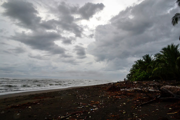 beach with dark sand