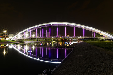 modern bridge view at night