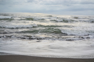 beach with dark sand