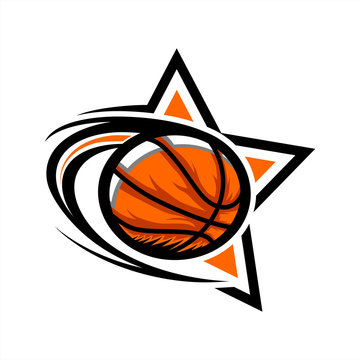 Basketball Swoosh Star Logo 04