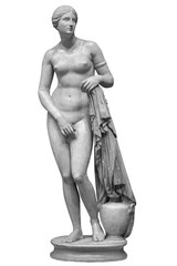 Ancient marble statue of Venus isolated on white