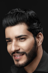 Obraz premium Man Beauty And Fashion. Beautiful Male With Hair Style And Beard
