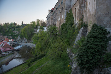 Fototapeta na wymiar Český Krumlov, czech republic, europe, historic city, view from road to castle with moldova river