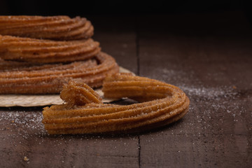 Churros fritos en manteca